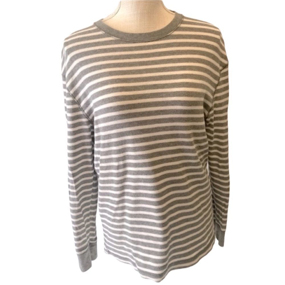 Gray & White striped sweater Medium